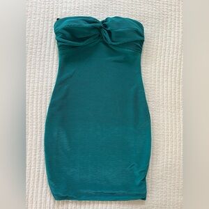 Arden B Teal Strapless Dress